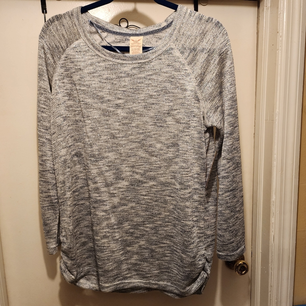 Shimmering Long Sleeve With Slight Ruching Sides